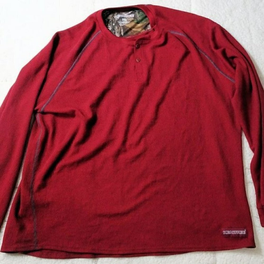 RealTree Men's Red Thermal Long Sleeve XXL